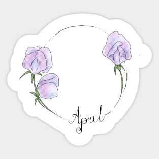 April Flower Months Sticker